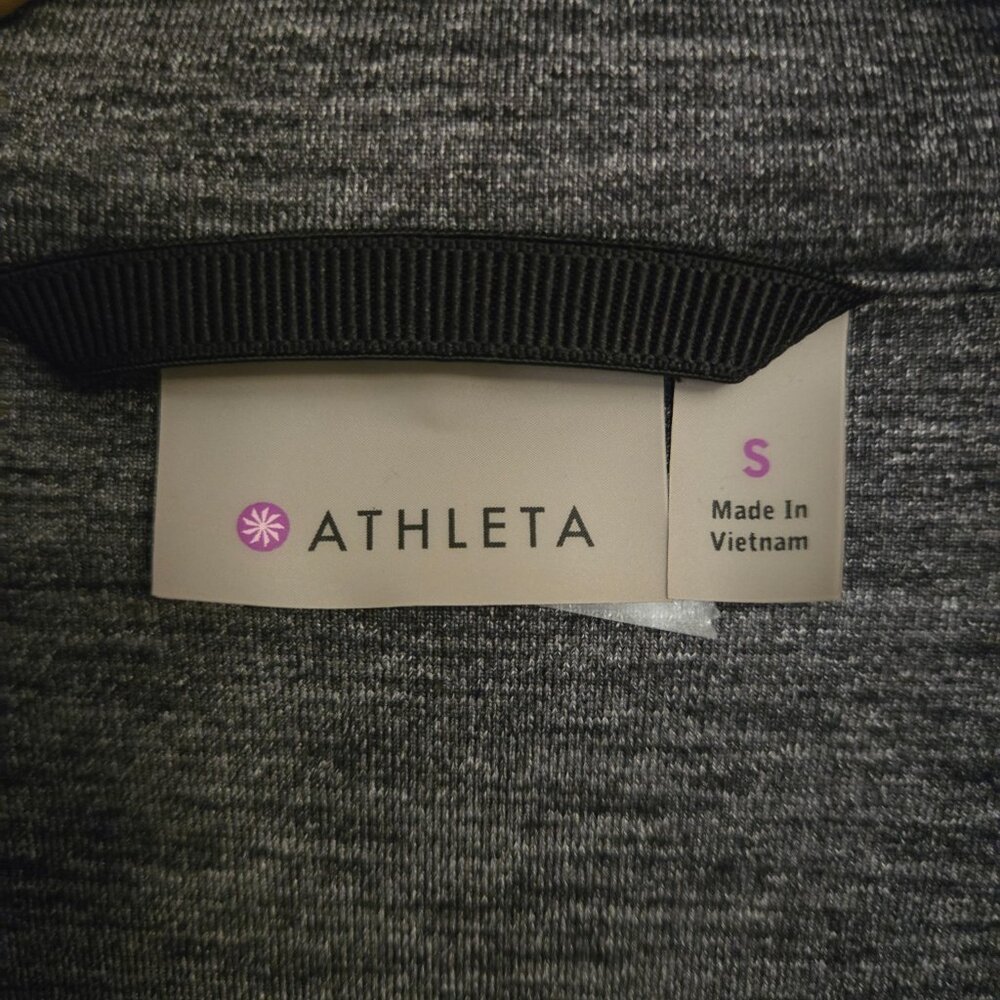 Athleta Gray Asymmetrical Zip Jacket Small Women’s Stretch Athletic Cardigan - Picture 5 of 6